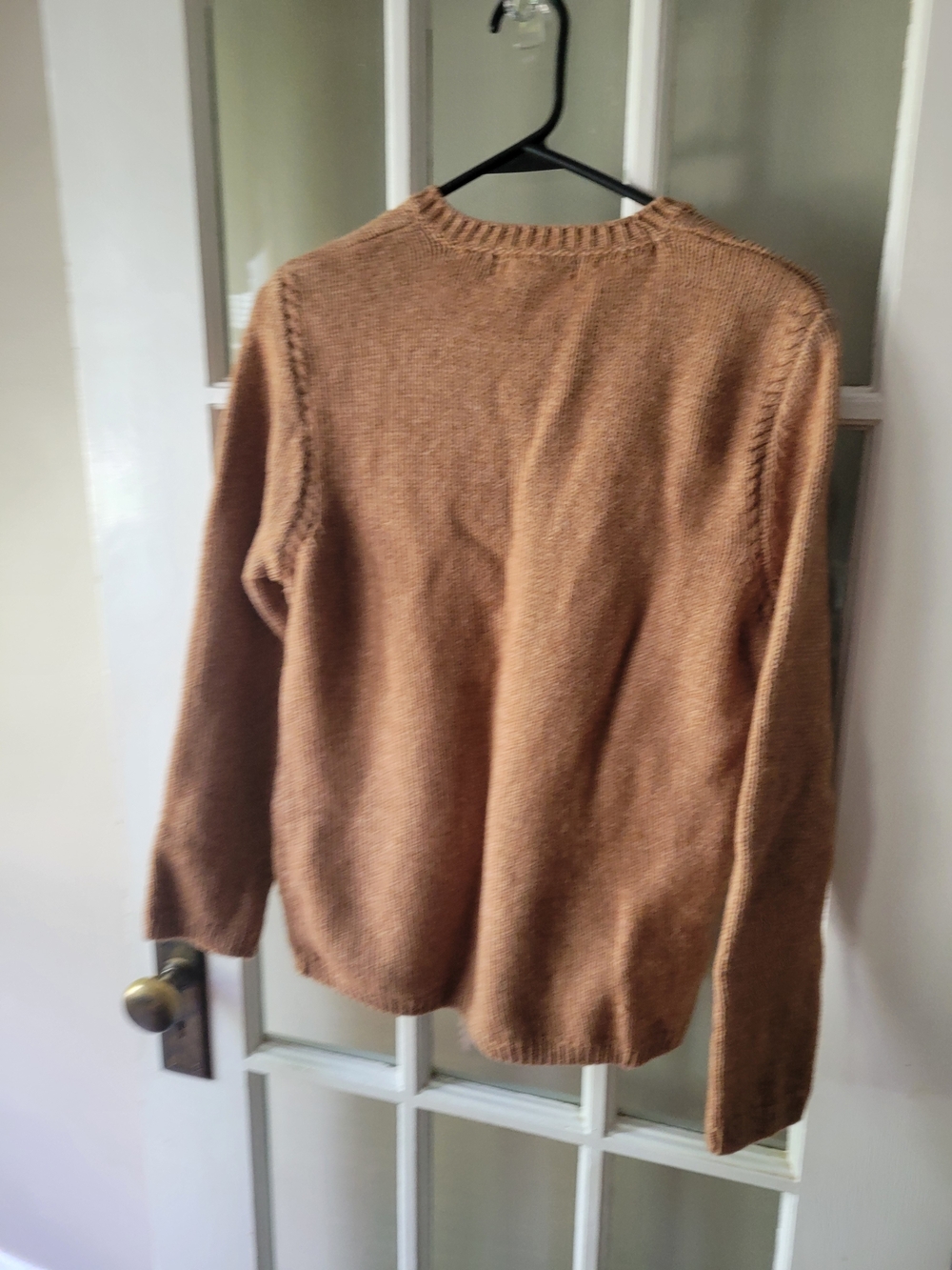 Irelands Eye Women's Lambswool Blend Tan/brown Round Neck Pullover Sweater - Picture 10 of 15